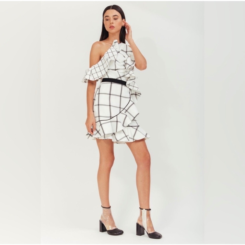 Self Portrait Frill Check Dress Size 4 Party Going Out Contemporary Modern